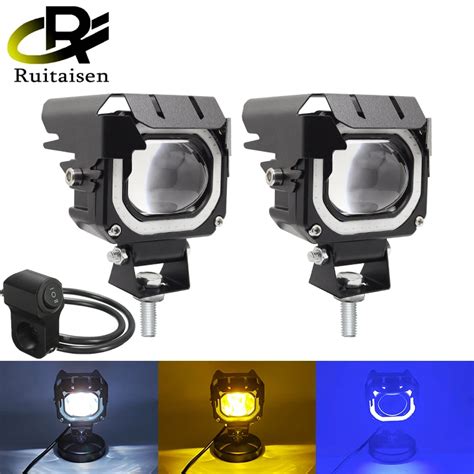 Ruitaisen Motorcycle Led Fog Light Headlight Car Offroad Truck Drl Blue