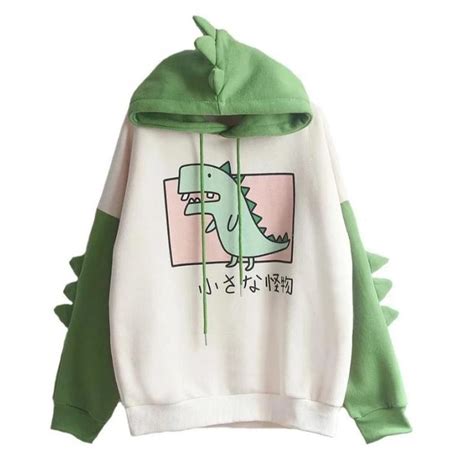 Sweet Japanese Dinosaur T Rex Hoodie Harajuku Kawaii Kawaii Babe