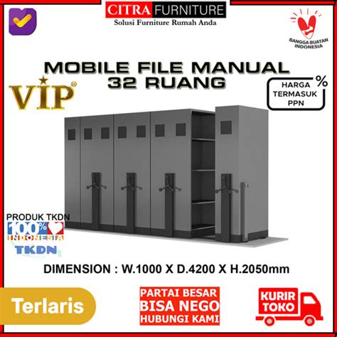Promo Vip Mobile File Mekanik Sistem Roll O Pack 32 Compartment Arsip