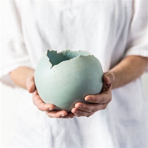 Large Light Blue Ceramic Planter With Drainage Hole And Saucer Etsy