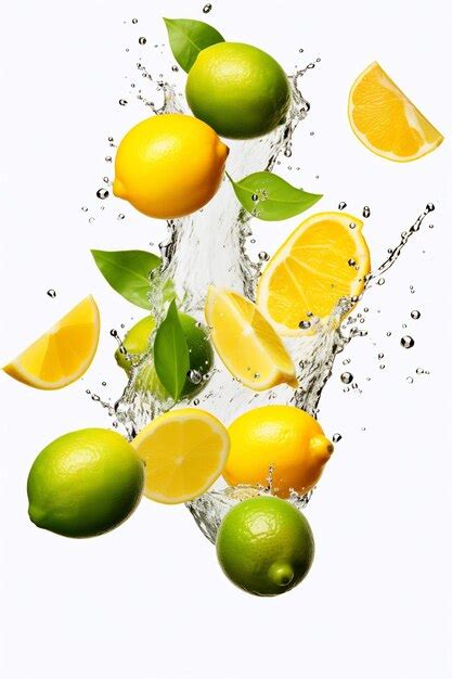 Premium Ai Image A Splash Of Lemons And Lemons In A Water Splash