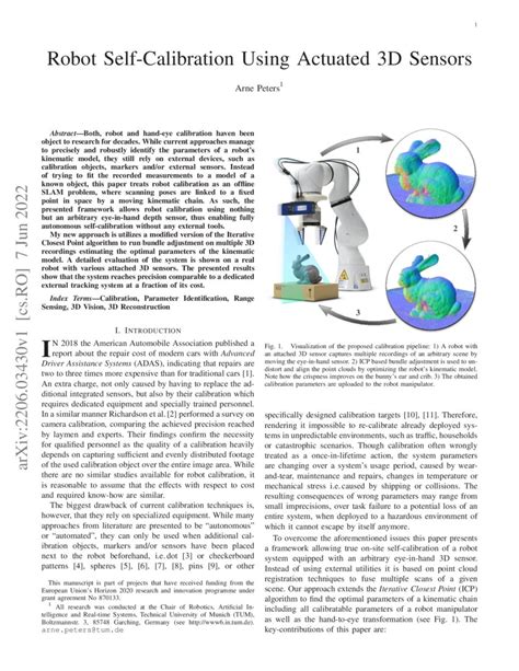 Robot Self Calibration Using Actuated D Sensors Deepai