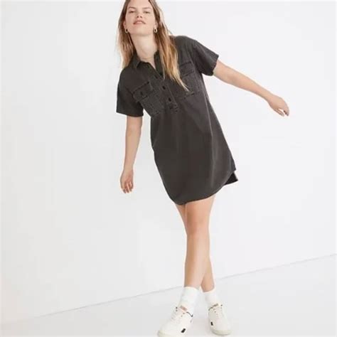 Madewell Dresses Madewell Denim Popover Shirtdress In Lunar Wash