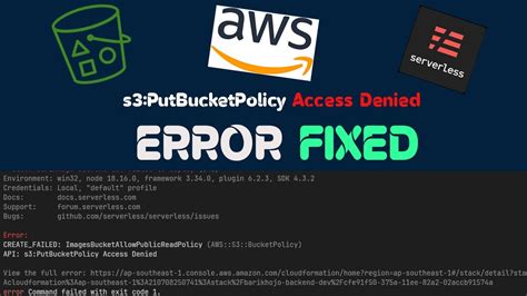 Serverless Framework Create Failed Filesbucketpolicy Api S