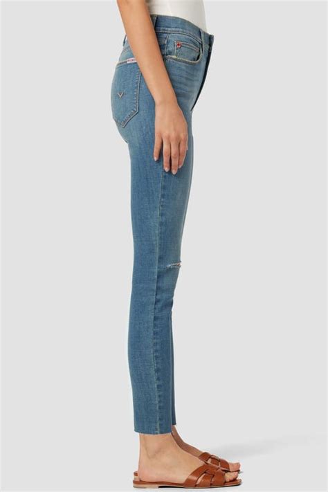 Hudson Jeans Blair High Rise Super Skinny Crop Jean Blue Editorialist