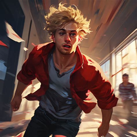Year Old Man With Blonde Curly Ponytail By Cedric Maddox Playground