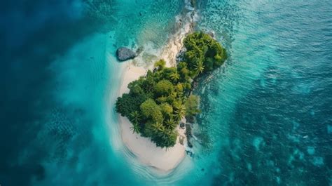 Premium Photo | A breathtaking drone view of a remote island surrounded ...