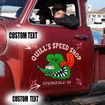 Pcs Personalized Hot Rod Garage Pinstripe Door Art Set Vinyl Stickers Rustypod