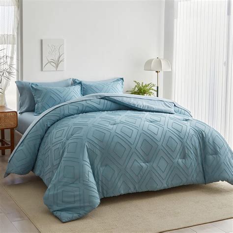 Aikasy Light Blue Tufted Bed In A Bag Twin Size Pieces Comforter Set