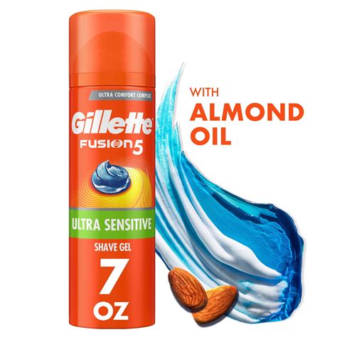 Gillette Fusion Ultra Sensitive Shave Gel For Men Fragrance Free 7 Oz