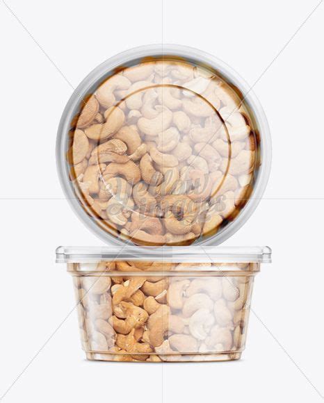 200g Clear Plastic Food Container W Cashew Mockup Plastic Food