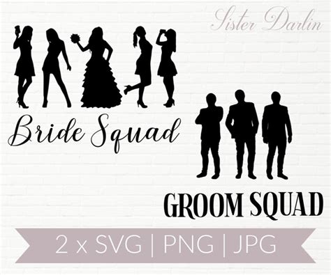 Bride Squad Svg Groom Squad Svg Bachelorette Party Etsy