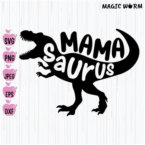 Mama Saurus Svg Dinosaur Mom Svg Mom Life Svg T Rex Mom Svg Dino Svg Dinosaur Birthday Svg