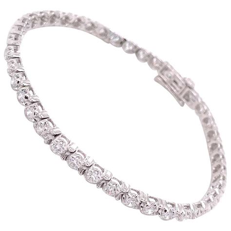 14k White Gold Lab Grown 3 Carat Diamond Tennis Bracelet At 1stdibs