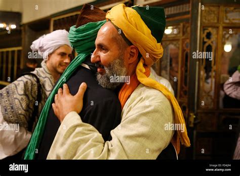 Naqshbandi Sufi Muslims Hugging Stock Photo Alamy