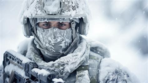 Premium Photo | Soldier in Arctic Camouflage