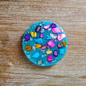 Rainbow Stone Resin Coasters Home Decor Eccentric Style Coaster Set Of