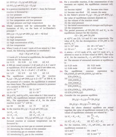 Chemical Equilibrium Class 11 MCQs ALL ABOUT CHEMISTRY