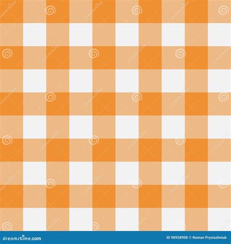 Orange Gingham Seamless Pattern Stock Vector Illustration Of Color