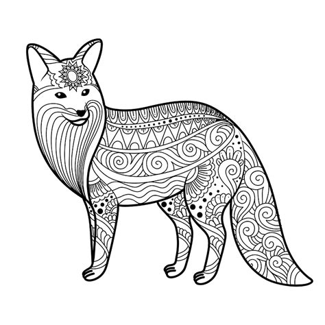 Fox Coloring Pages For Adults At Getcolorings Free Printable