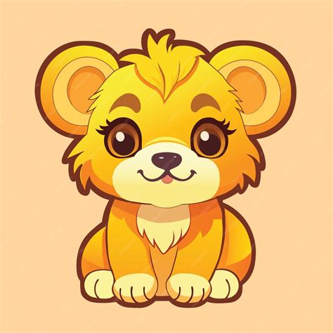 Premium Vector Cute Little Lion Cub Sitting