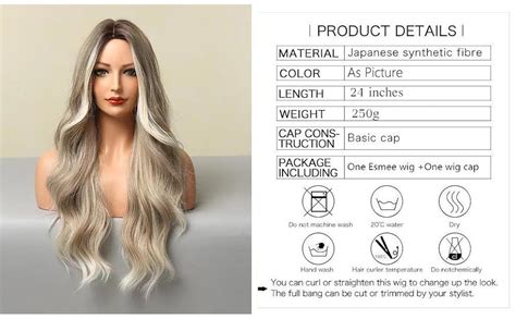 Esmee Long Wavy Wigs For Women Brown Ombre Ash Blonde Hair Heat