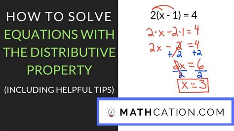 How To Solve Equations With The Distributive Property Mathcation