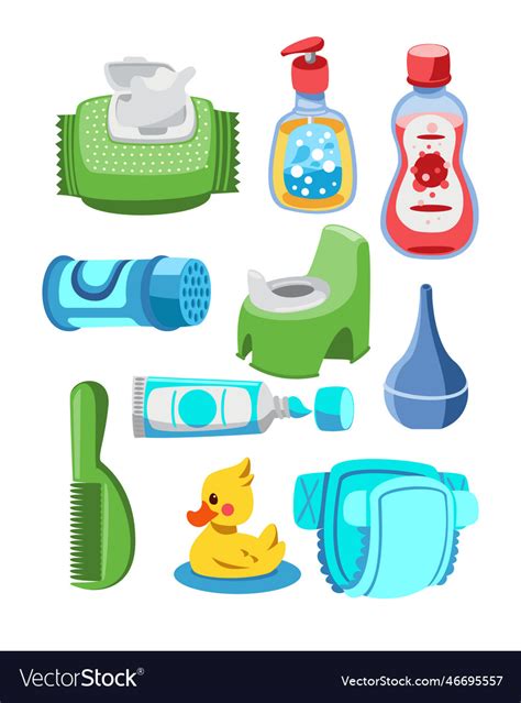 Bath accessories for babies Royalty Free Vector Image