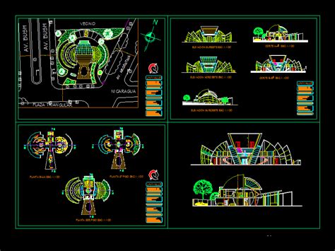 Polifunctional Center Dwg Block For Autocad Designs Cad