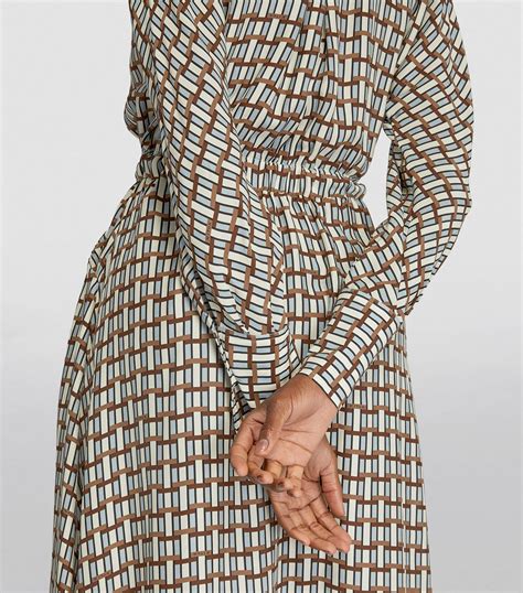 Kiton Multi Silk Printed Midi Dress Harrods UK