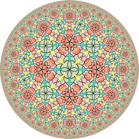 A A Hyperbolic Tiling Of T 3 7 2 Symmetry B A Hyperbolic Tiling Download Scientific