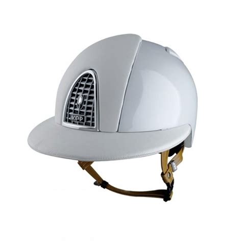 White Cromo Polo Shine with Leather inserts | Riding helmets, Horse riding helmets, Helmet