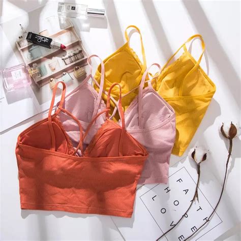 Free Shipping Lace Crop Top Padded Tube Top Sexy Lace Bralette Deep V Bra Wireless Lingerie