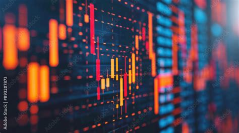 dynamic stock market chart  red  orange candlesticks signifying