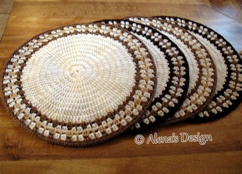 Crochet Placemat Pattern 166 Intricate Banded Placemat Round Etsy