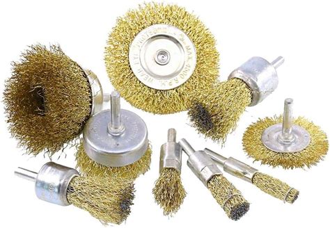 Pack Wire Brushes Brass Coated Wire Brush Wheel Cup Brush Set Wire