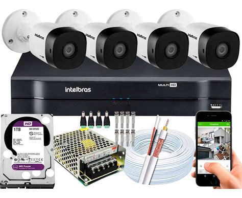 Kit 4 Câmeras Full Hd 2mp Dvr Intelbras Mhdx 1104 1tb Purple Mercado