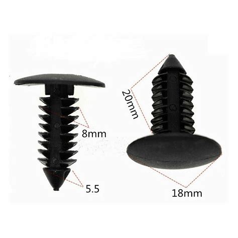 100x 8mm Bumper Clips Auto Car Hole Plastic Rivets Fastener Fender Push Pin New Ebay