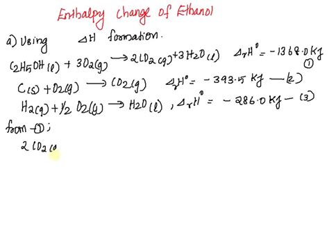 Solved Calculate The Standard Enthalpy Change Ah For The