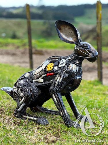 Recycled Metal Art For Your Garden Nz Delivery Metal Steampunk Hare