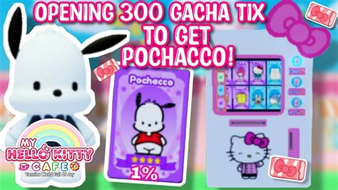 Trying To Get Pochacco Opening 300 Gacha Tix In My Hello Kitty Cafe