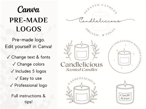 Candle Canva Template, Candle Shop Logo, Canva Template Candle, Candle ...