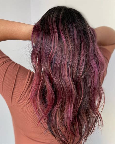 Brunette With Pink Highlights