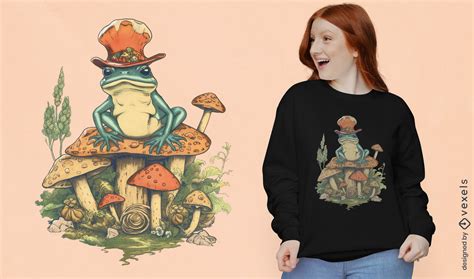 Magical Frog T Shirt Design Psd Editable Template