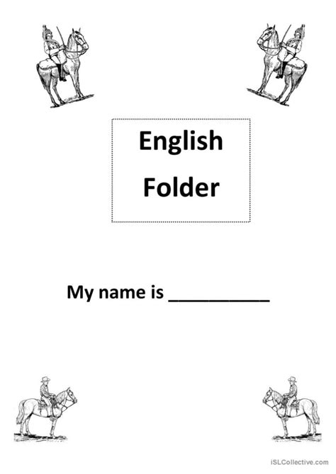 Cover For An English Folder English Esl Worksheets Pdf And Doc