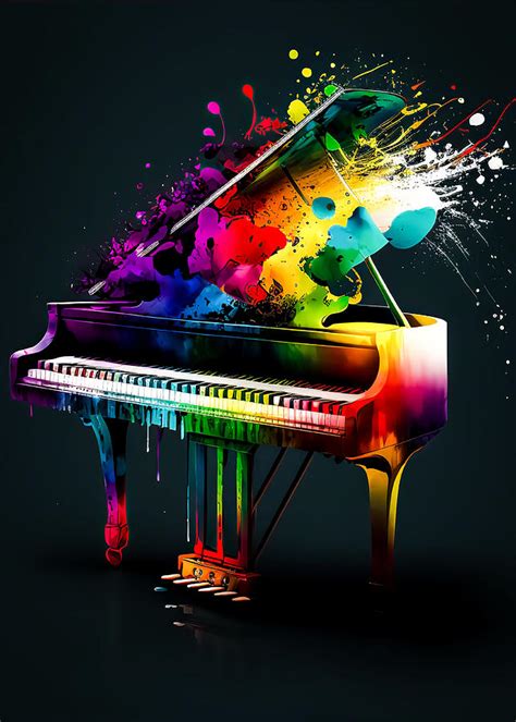 piano colorful Poster Painting by Saunders Davis - Fine Art America