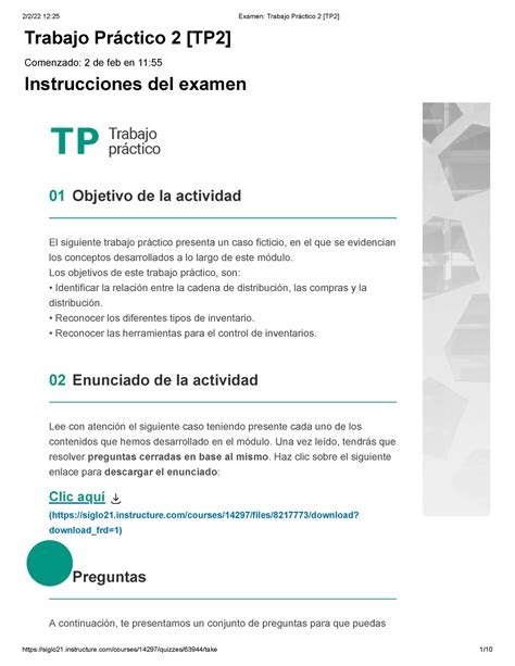 Examen Trabajo Práctico 2 TP2 95 Trabajo Práctico 2 TP2