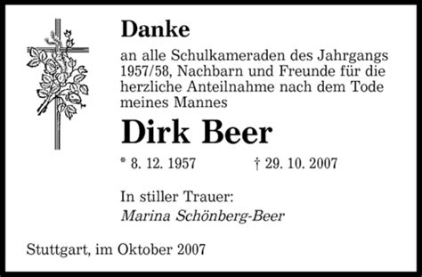 Traueranzeigen Von Dirk Beer Saarbruecker Zeitung Trauer De