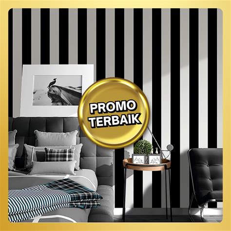 Jual PROMO TERBAIK Wallpaper Sticker Dinding Motif Salur Wallpaper