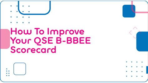 How To Improve Your QSE B BBEE Scorecard Intersect